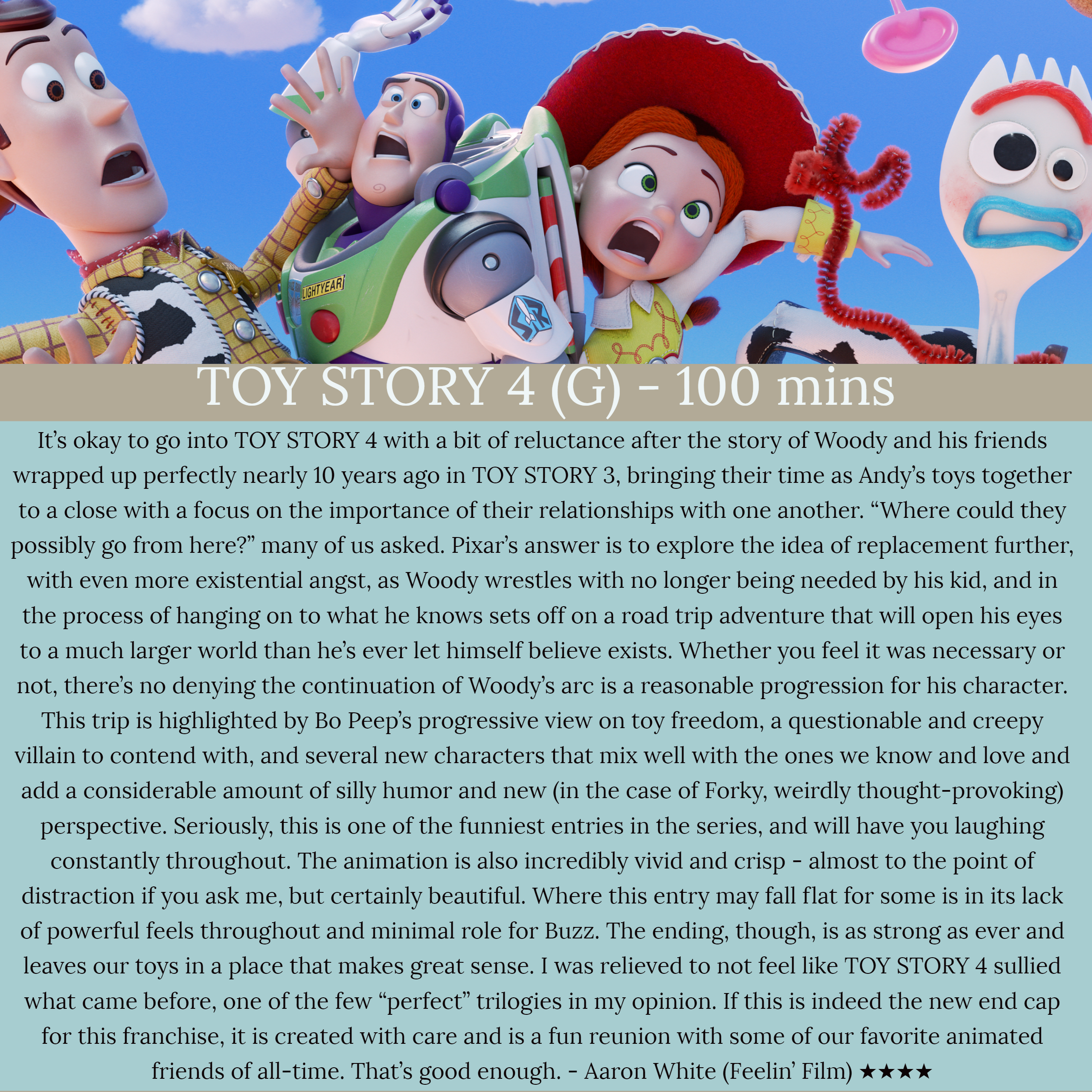 MOVIE REVIEW: Toy Story 4 - Feelin' Film